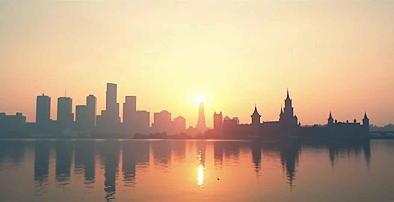 Vue panoramique comparant les skylines de Montréal et Québec avec leurs caractéristiques distinctes